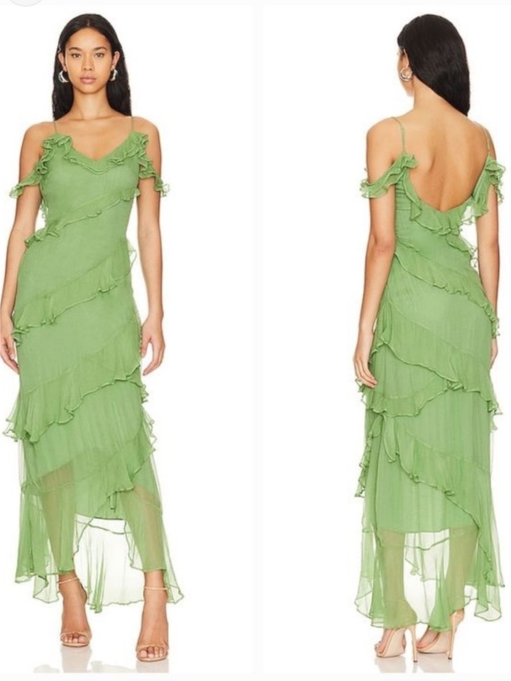 NWTs House of Harlow 1960 Maxime Maxi Dress in Green Size Small